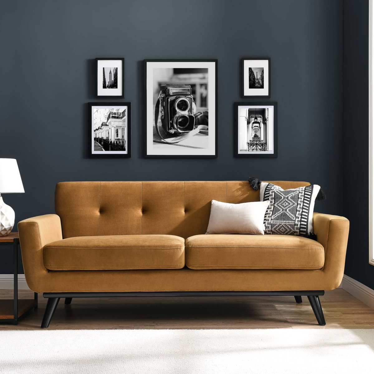 79 Inch Mid - Century Modern Performance Velvet Loveseat - Loveseats available at Alpine Outlets in Denver
