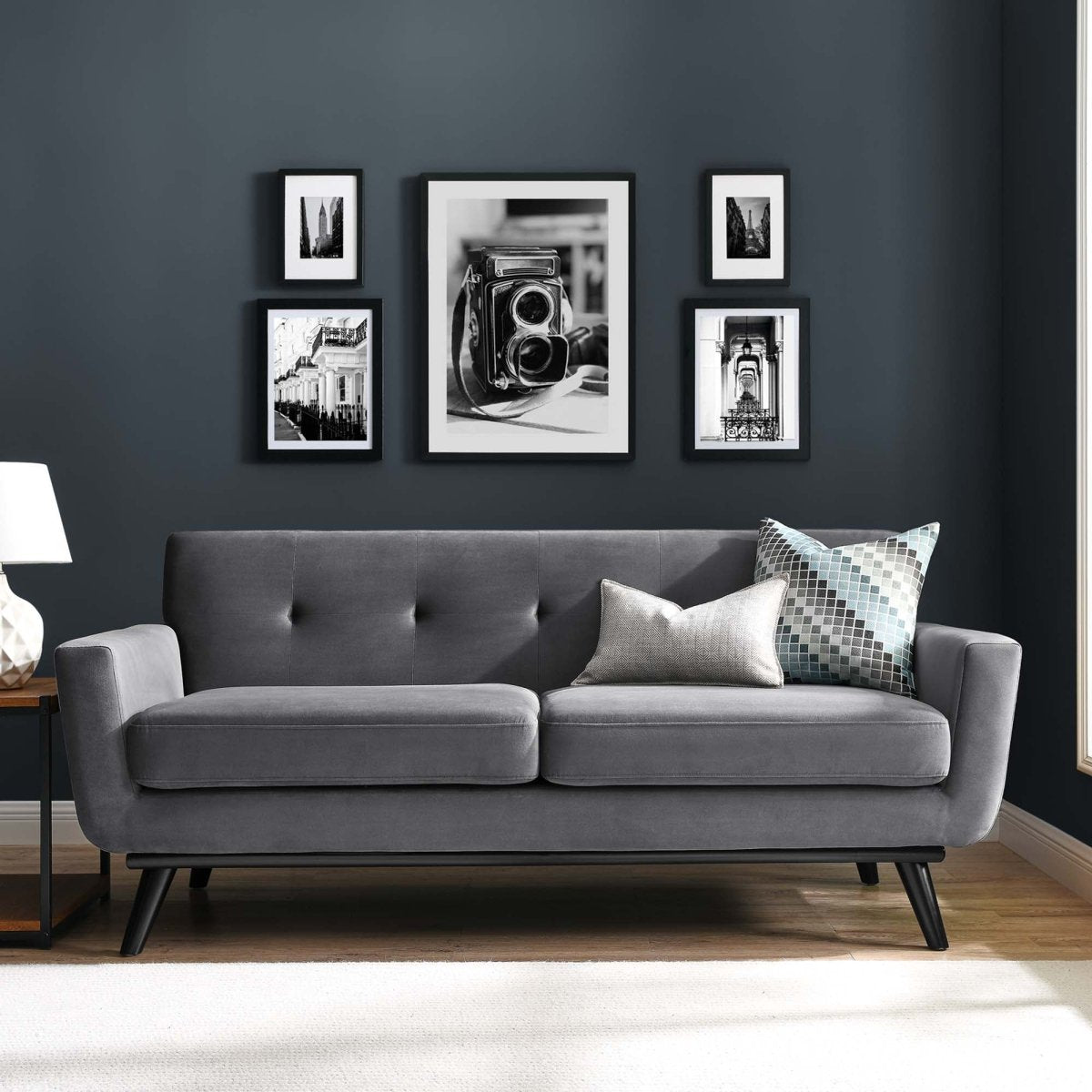 79 Inch Mid - Century Modern Performance Velvet Loveseat - Loveseats available at Alpine Outlets in Denver