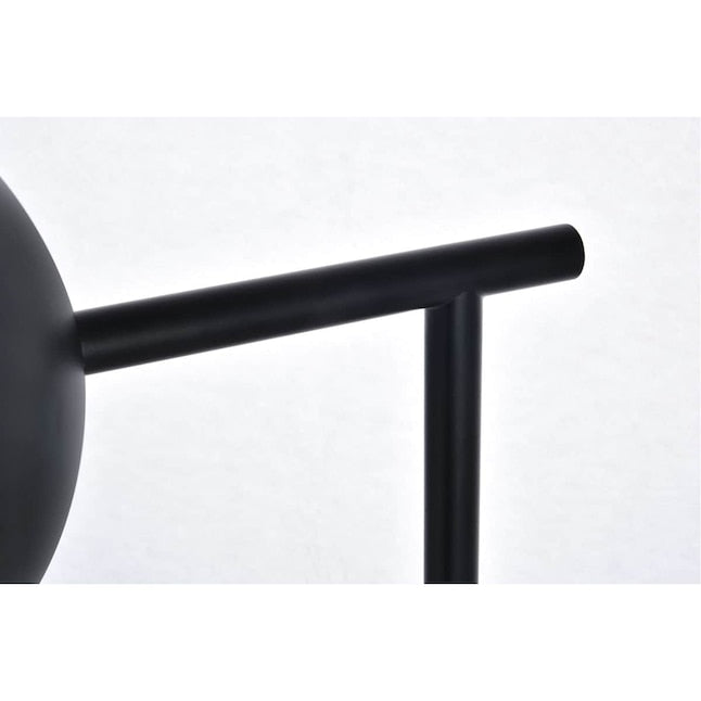 Eclipse 50.5 Inch Black Marble Base Floor Lamp with Glass Shade