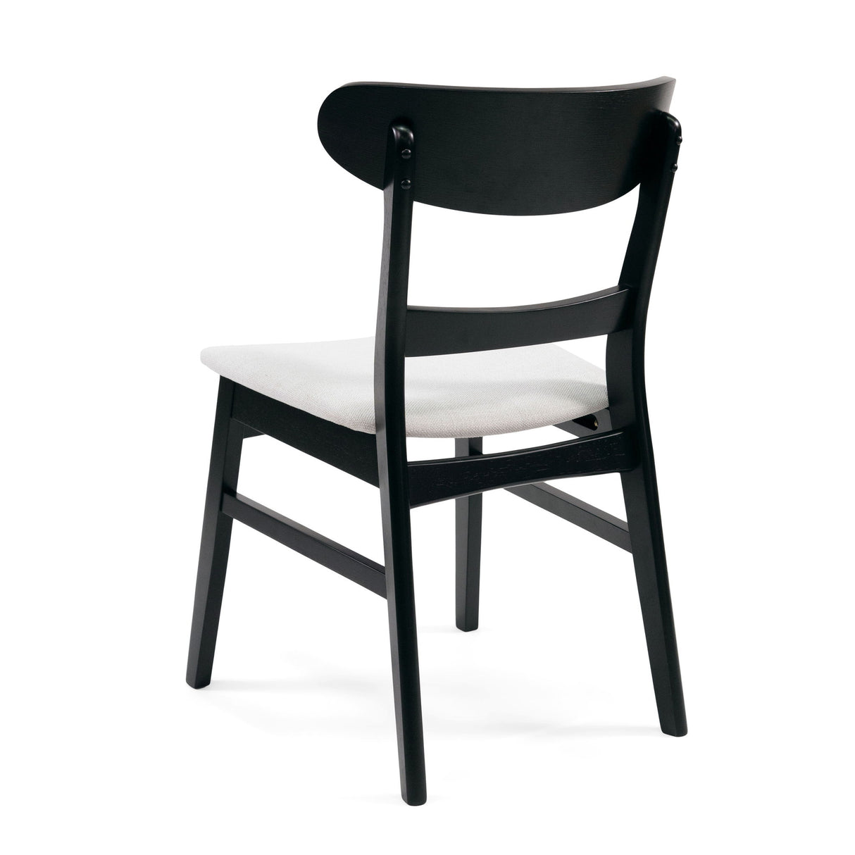 Dining Chairs With Upholstered Seat (Set of 2) - Black / Light Beige