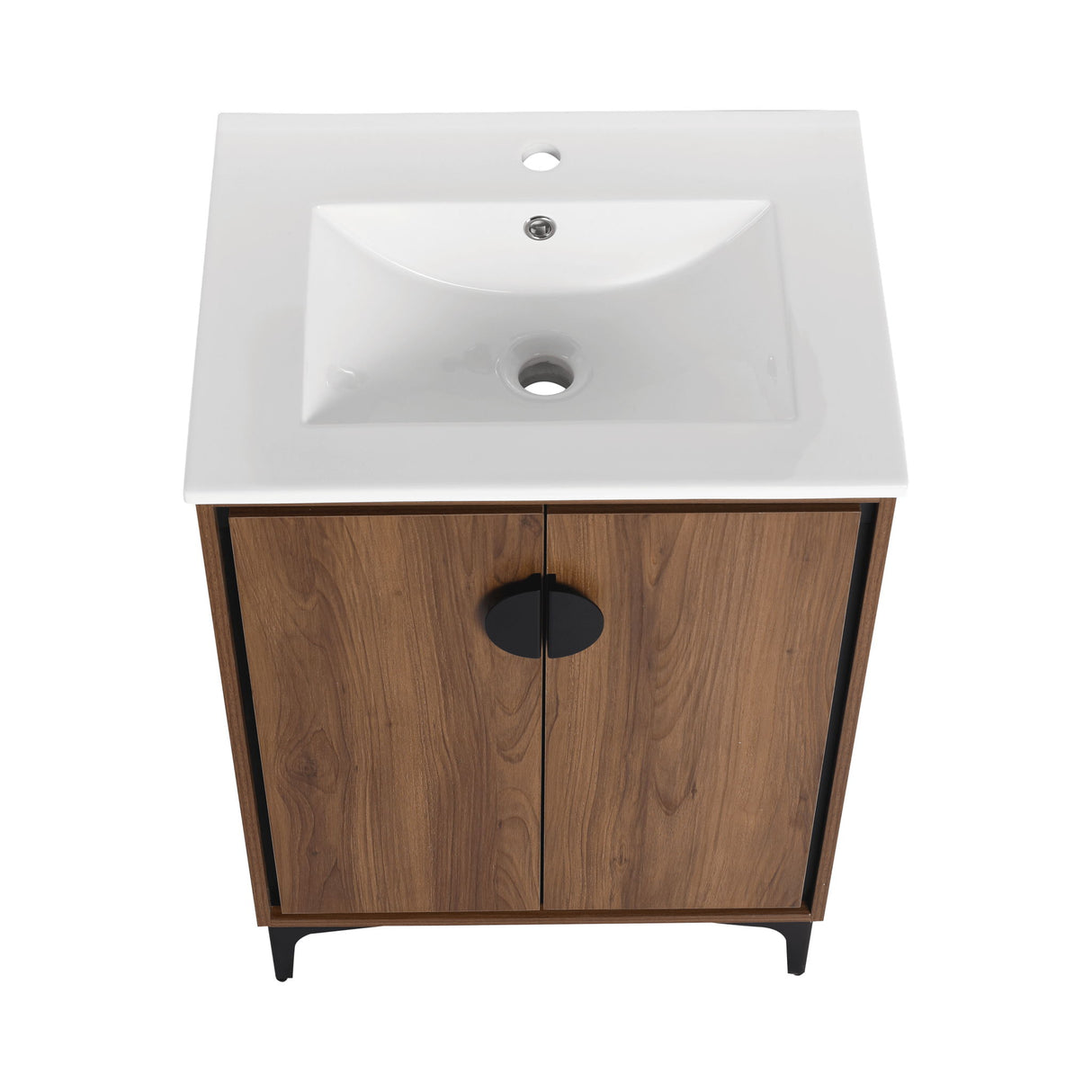 Modern Bathroom Vanity With Top Sink, Engineered Wood Storage Cabinet