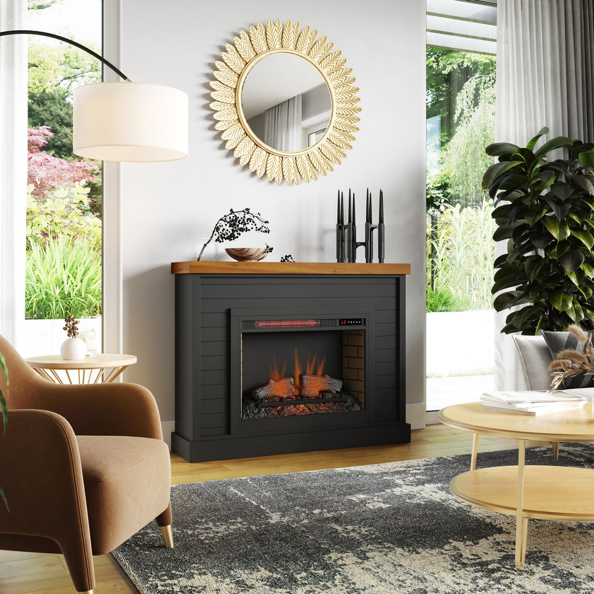 48" Fireplace With Mantel