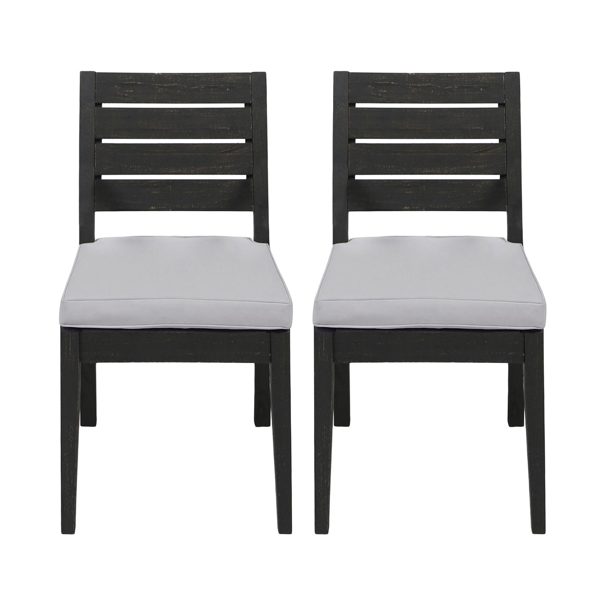 Outdoor Armless Dining Chair With Cushions
