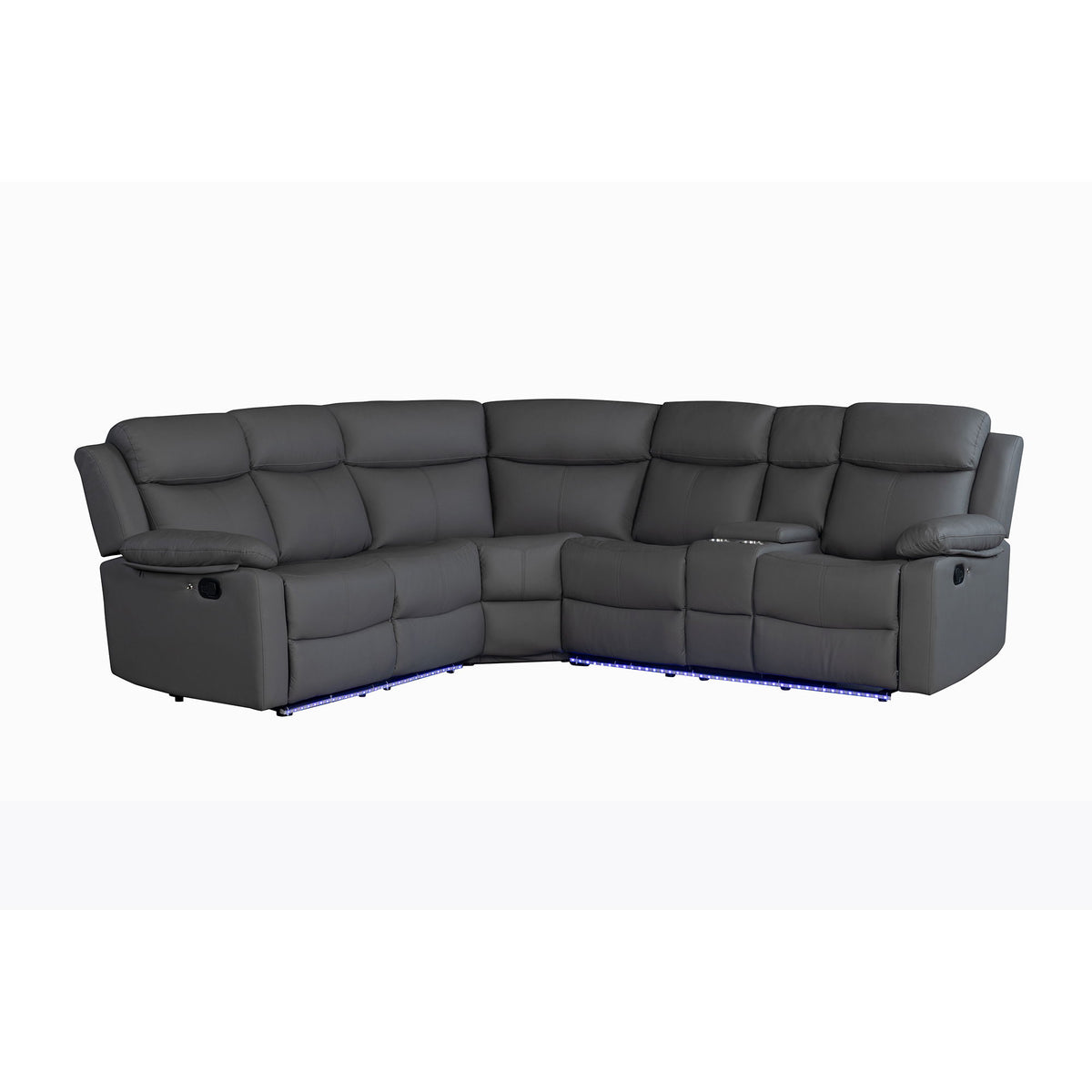 Blanche - Sectional Sofa With LED Lighting And Integrated Speaker - Gray