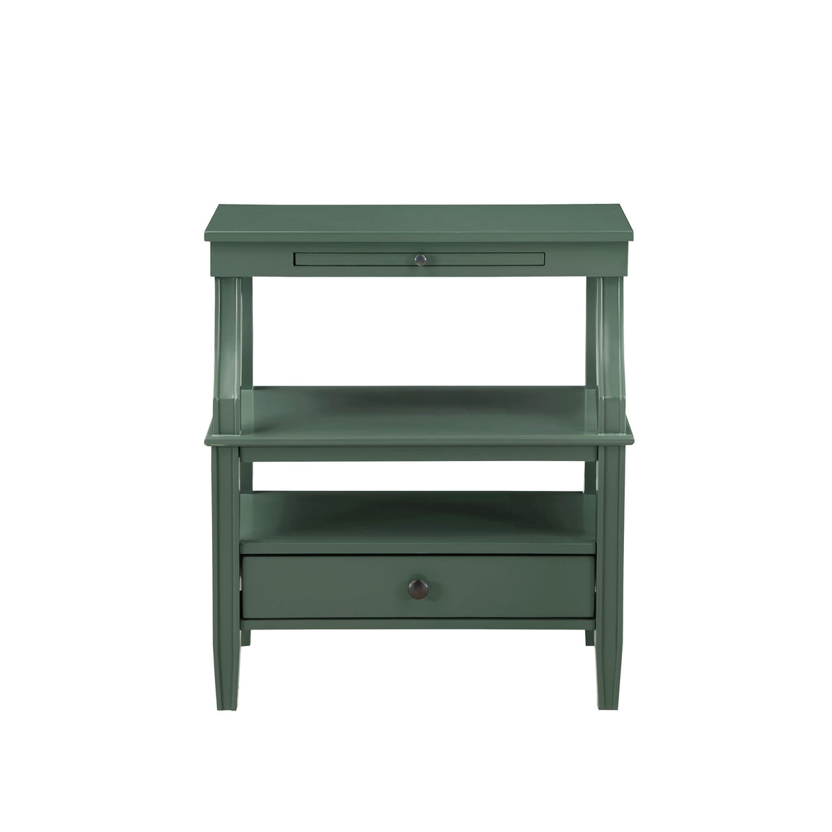 Newland - Storage Nightstand With Drawer And Pull Out Tray - Antique Green