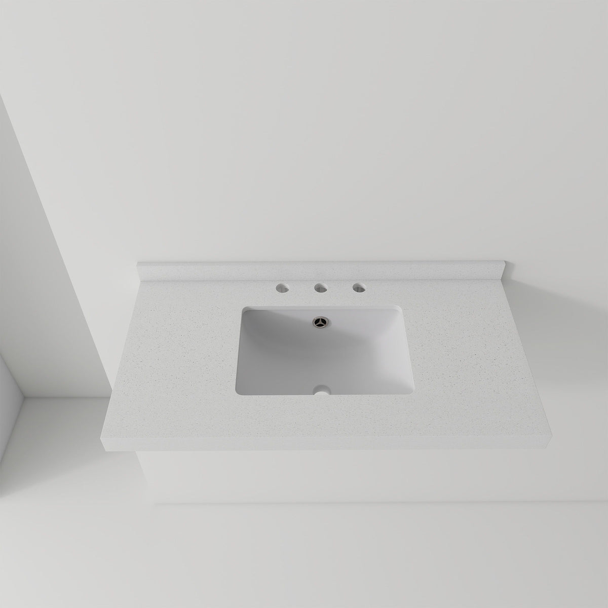 Basin Sink With 2" Thick Rim, Triple Faucet Holes, Sink Only