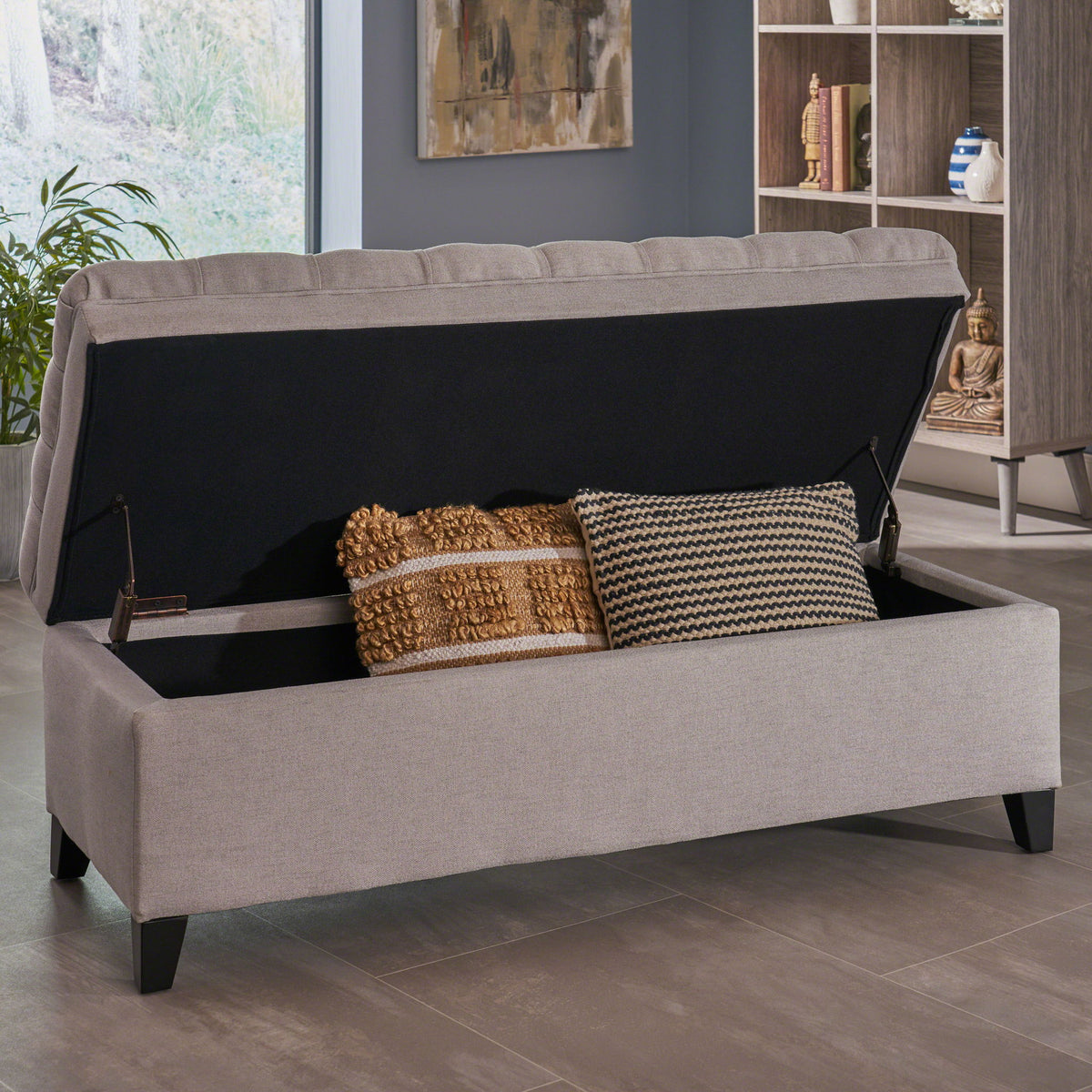Juliana - Storage Ottoman With Birch Legs