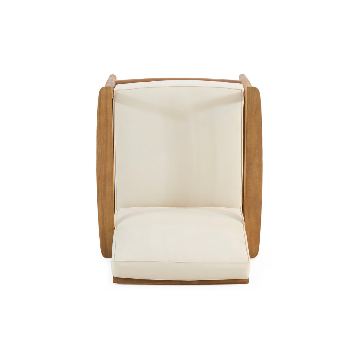 Birdsong - Outdoor Club Chair With Slat Back And Seat Cushion - Beige
