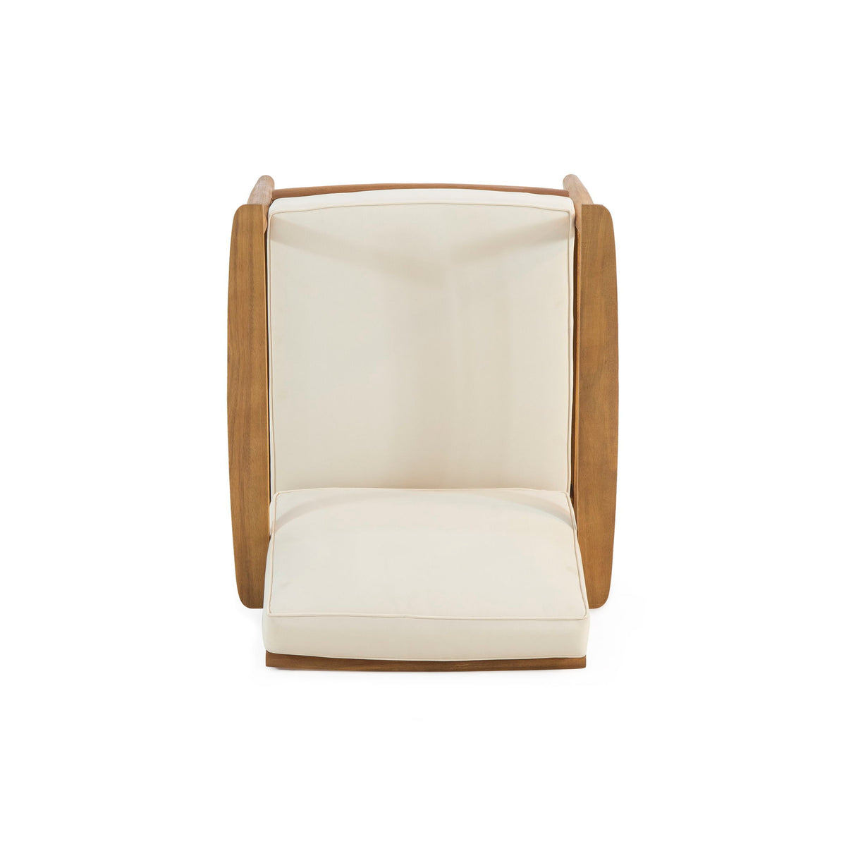 Birdsong - Outdoor Club Chair With Slat Back And Seat Cushion - Beige