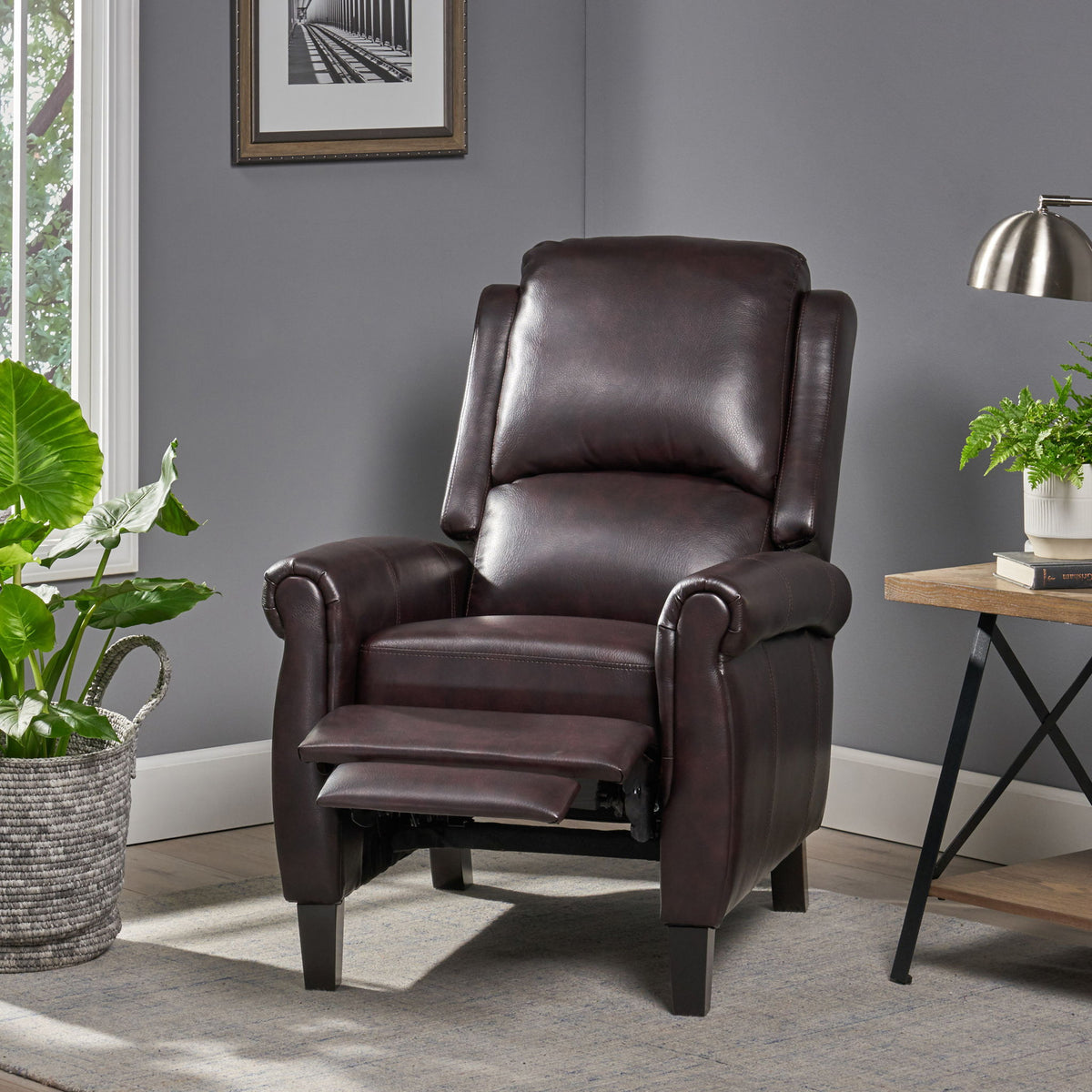 Memphis - Standard Recliner Club Chair - Burgundy