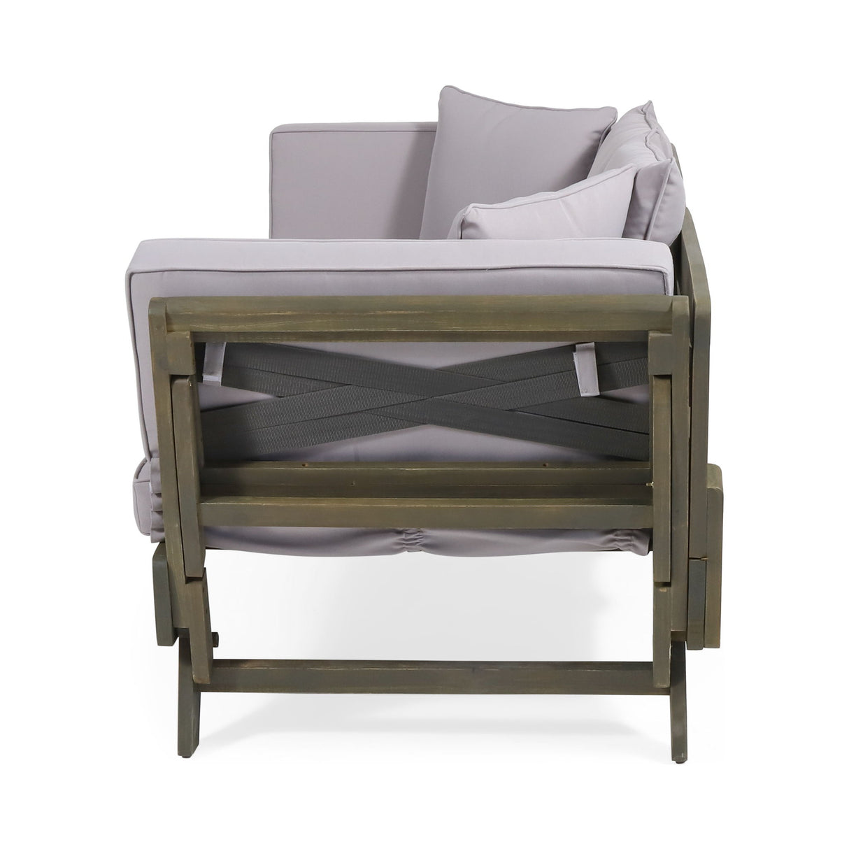 Outdoor Acacia Wood Expandable Daybed With Cushions