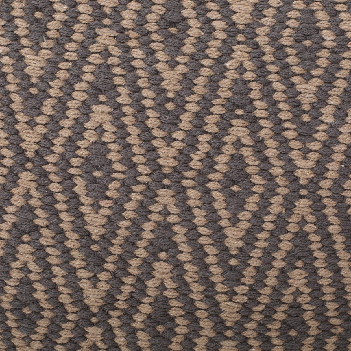Amuleto - Hand Loomed Cotton Pouf - Dark Gray / Brown