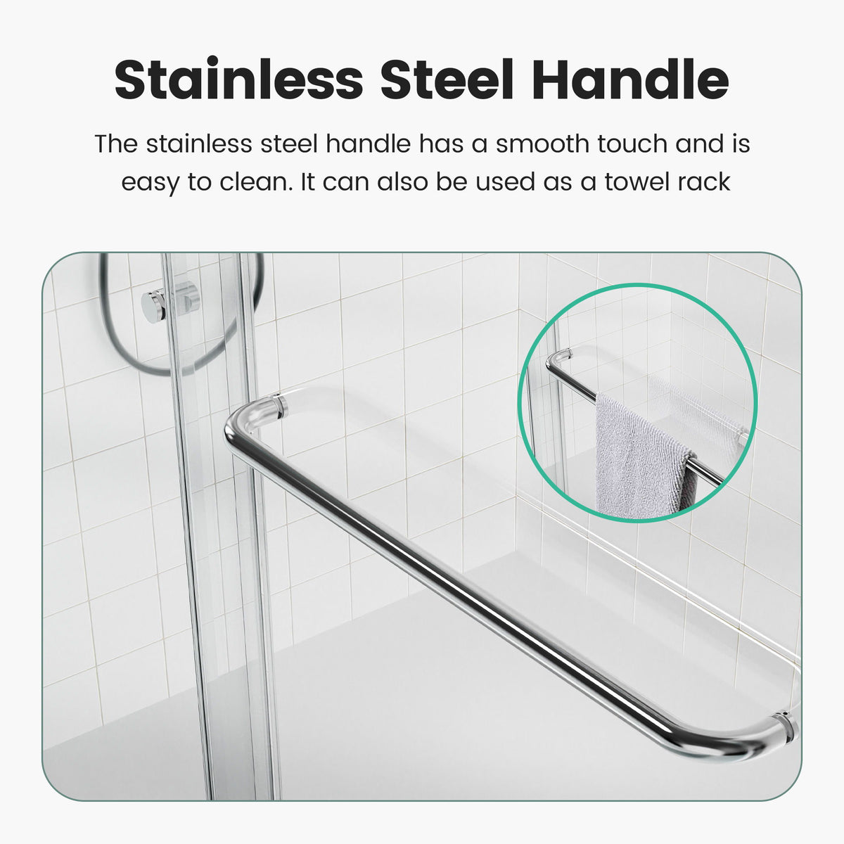 Semi Frameless Double Sliding Shower Door With SGCC Tempered Glass - Chrome