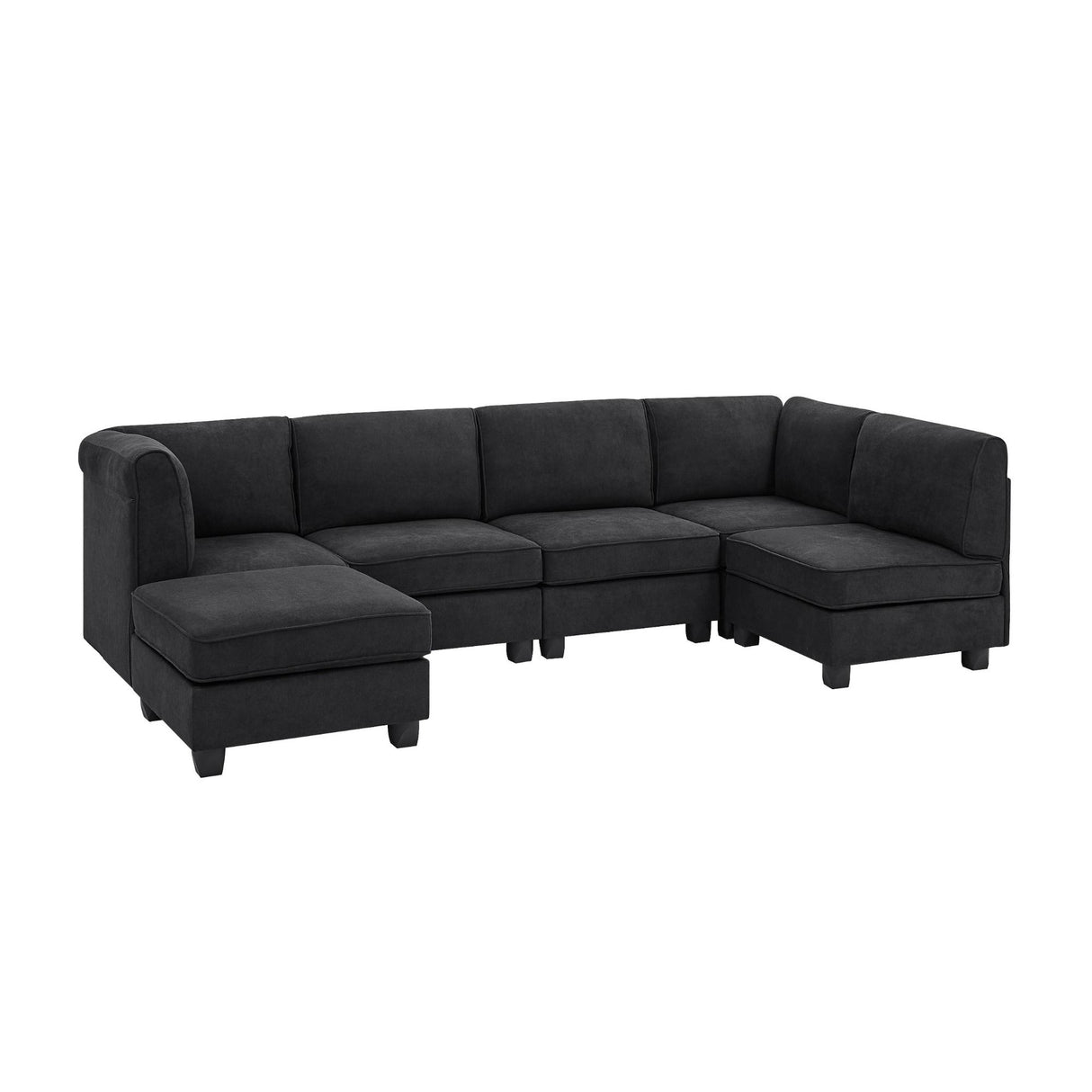 Upholstered Modular Sectional With Removable Cushions