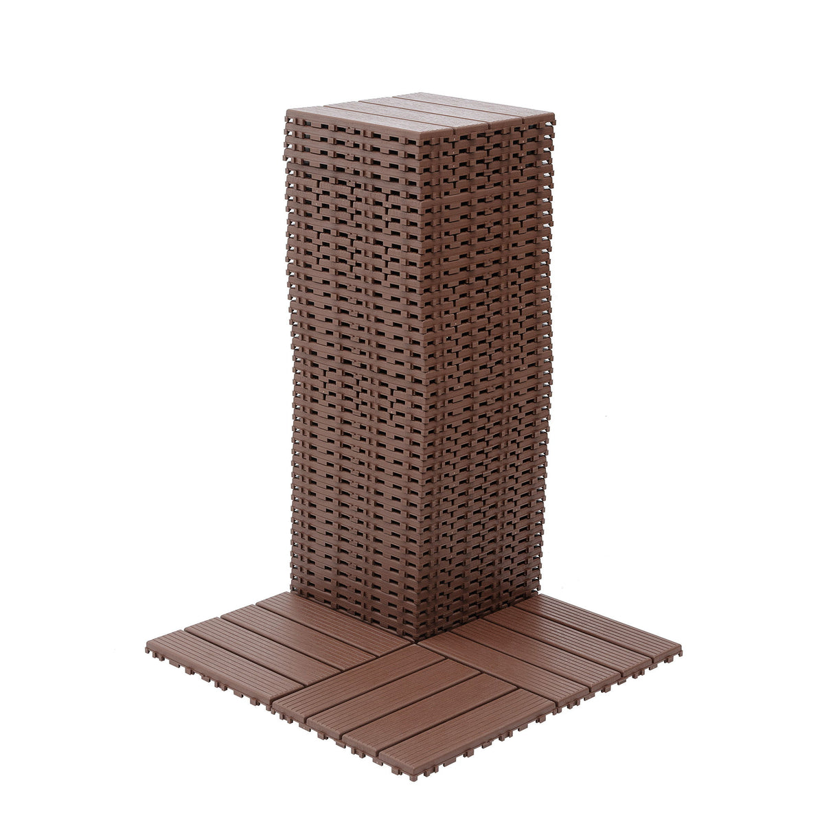 Interlocking Plastic Deck Tiles, Waterproof Outdoor / Indoor Patio Flooring