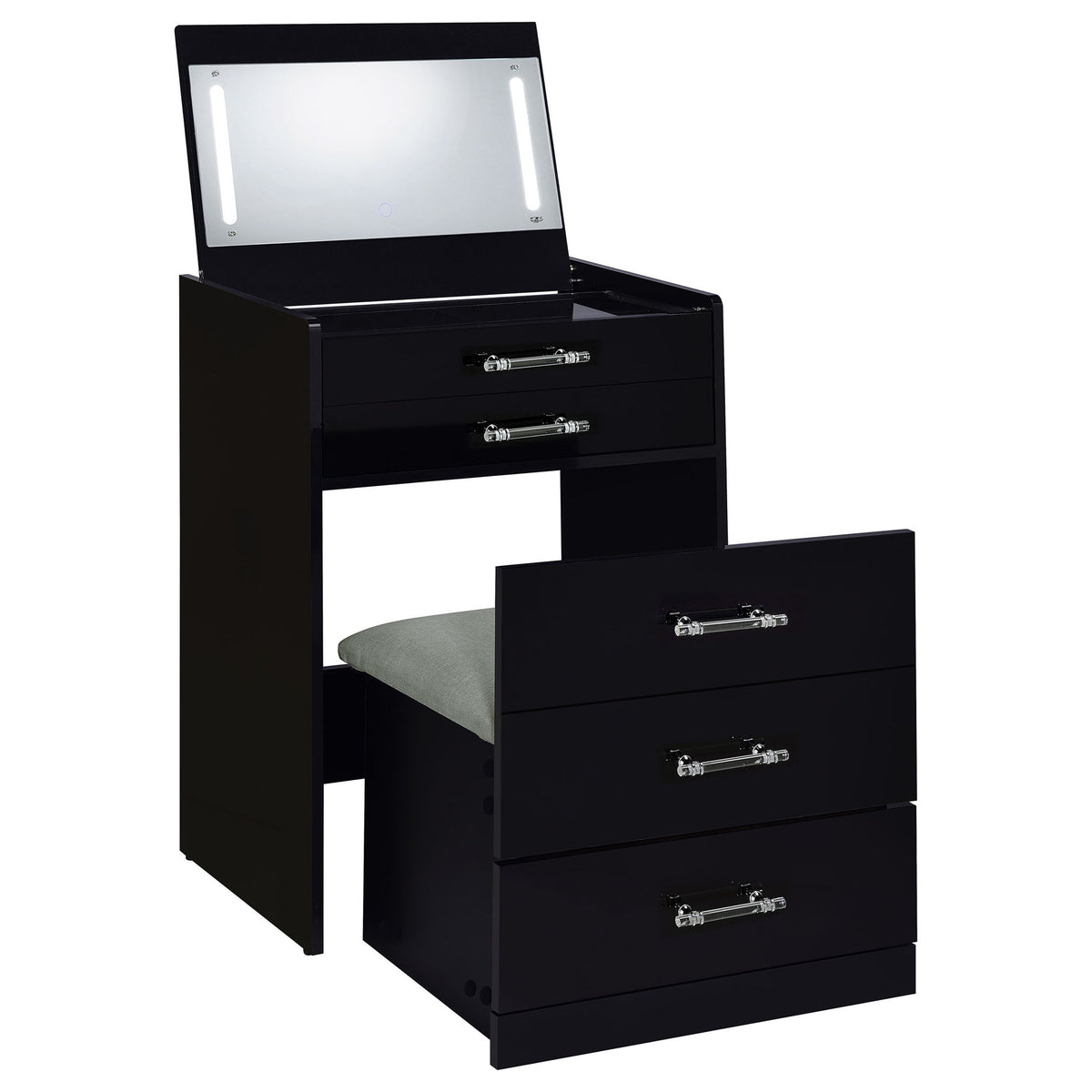 Ayuba - 3 Drawer Makeup Vanity Table With Mirror And Stool
