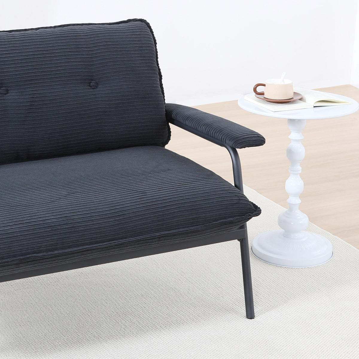 Modern Metal Frame Sofa With Sponge Filling For Compact Spaces And Versatile Use
