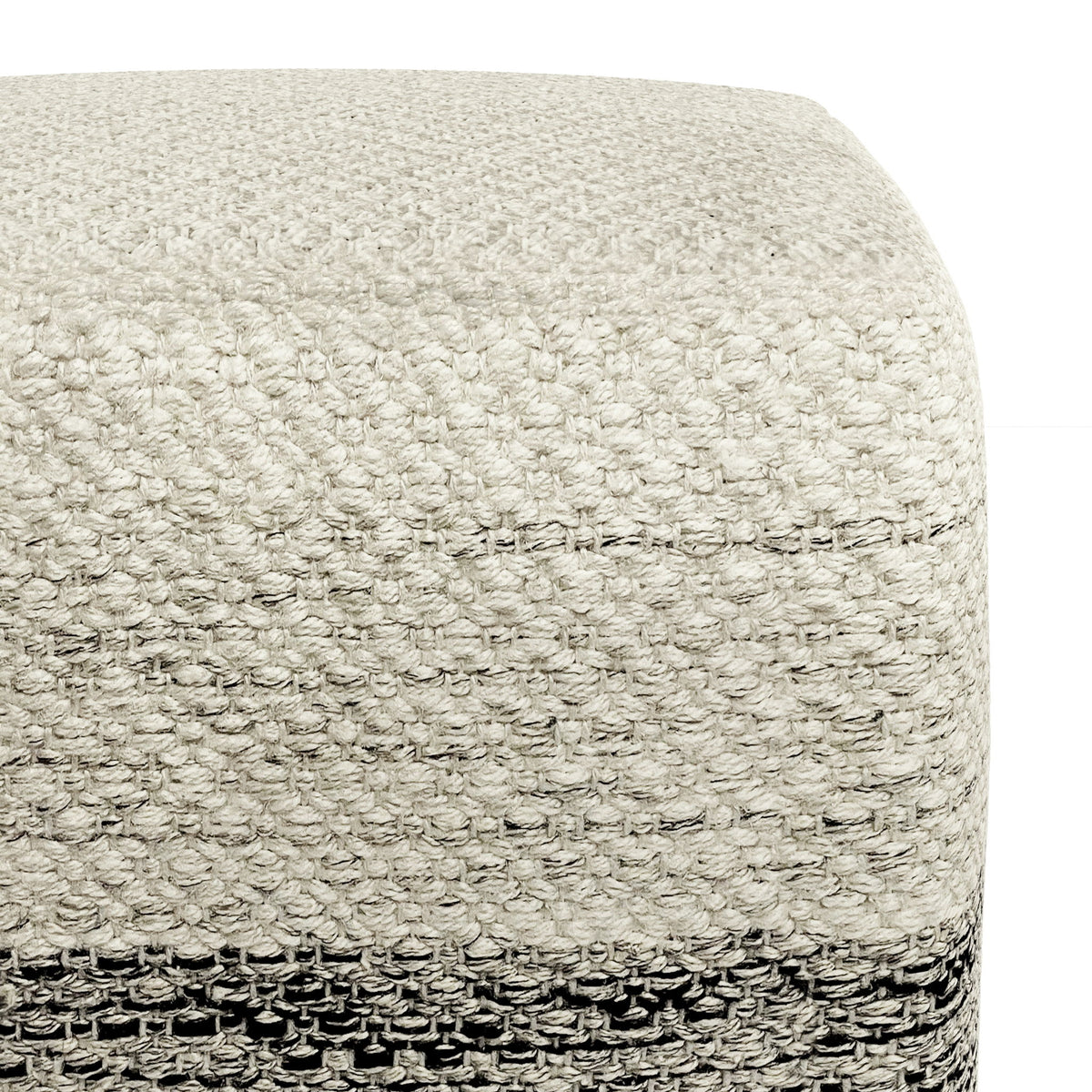 Macie - Square Woven Outdoor / Indoor Pouf - White