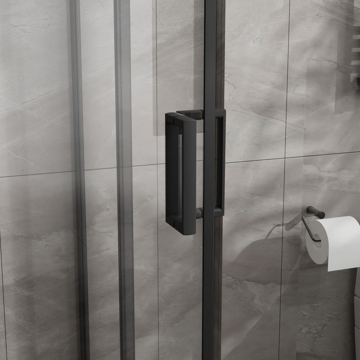 Corner Shower Enclosure, Double Sliding Door & Shower Base