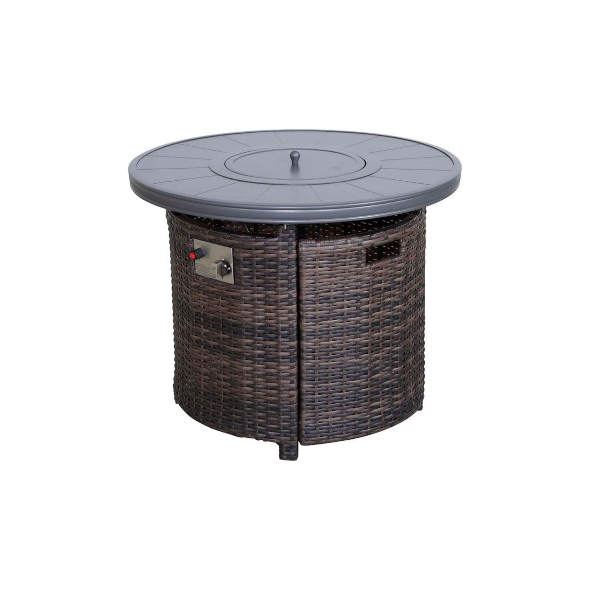 Outdoor Fire Pit Table Propane Heater Wicker 32x25in