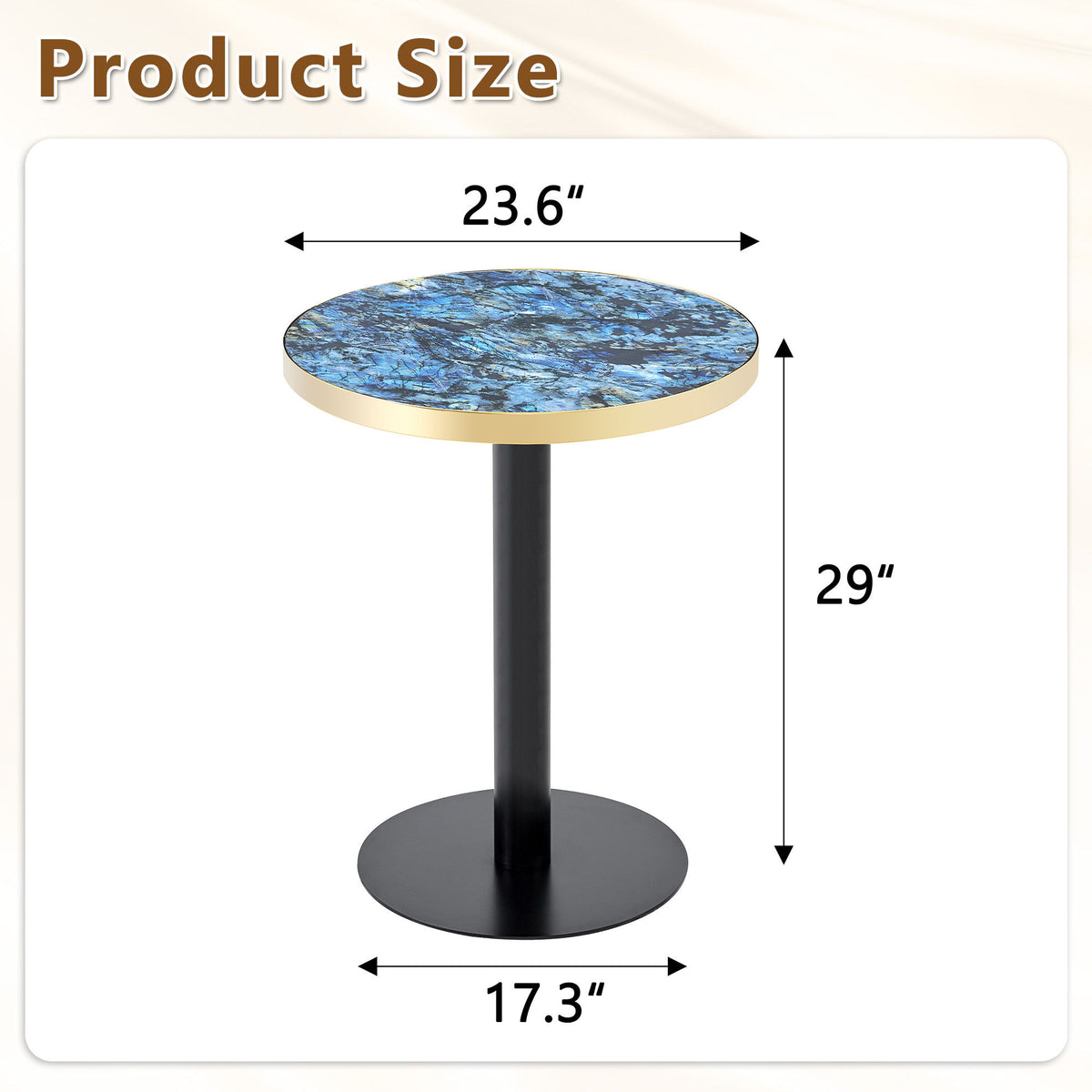Round Bistro Coffee Table - Blue