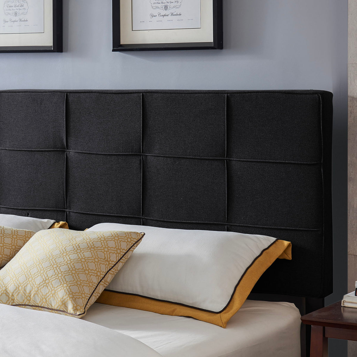 Marakesh - Contemporary Fabric Upholstered King / California King Headboard - Black