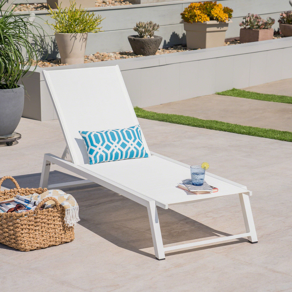 Myers - Chaise Lounge - White