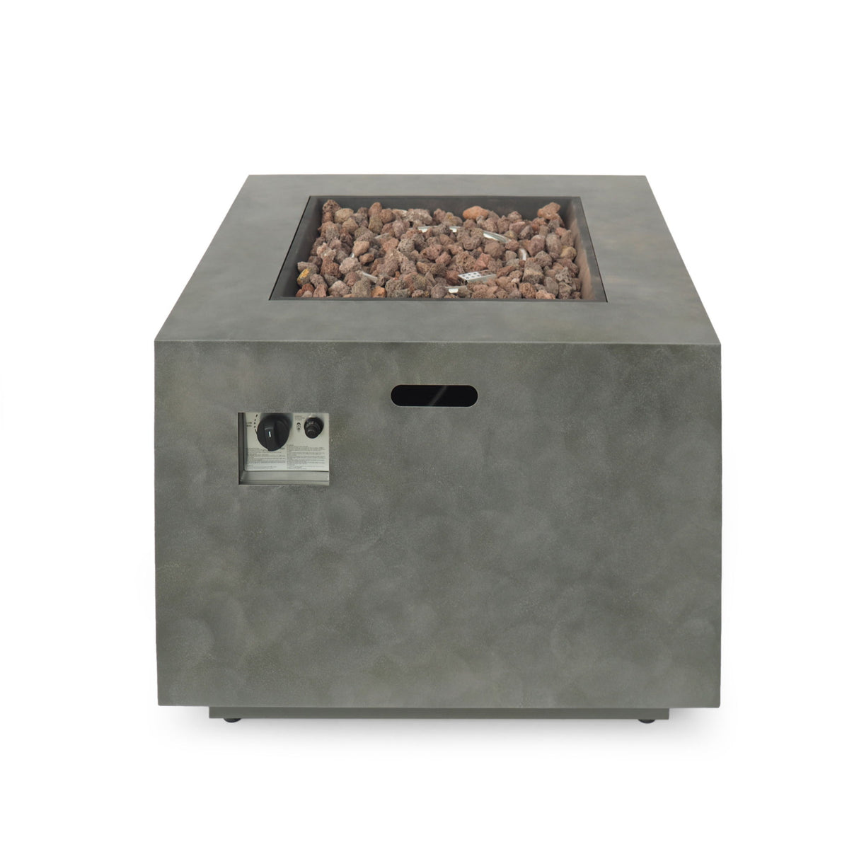 Modern Square Fire Pit Outdoor Propane Heater with Iron 31x24in
