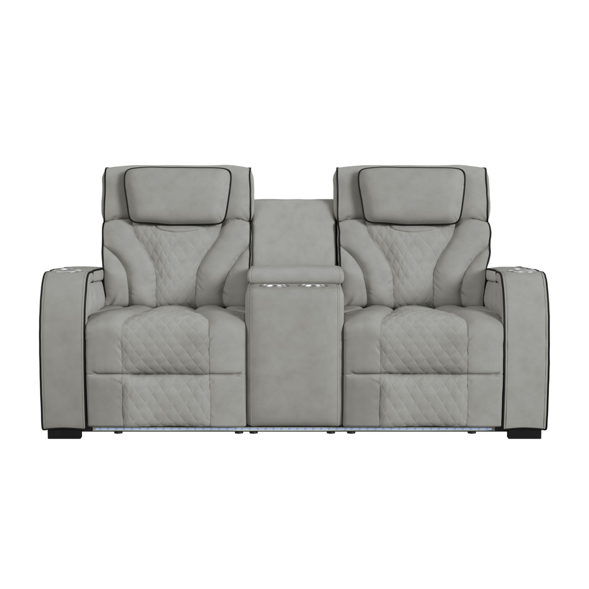 Blitz - Motion Loveseat With Console, And LED