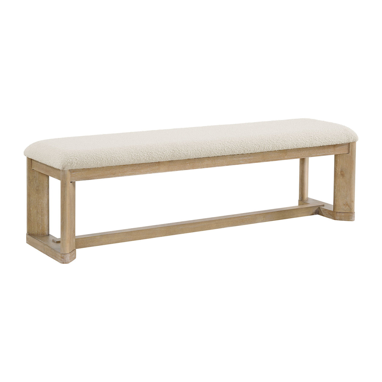 Upholstered Dining Bench - Brown - Wood