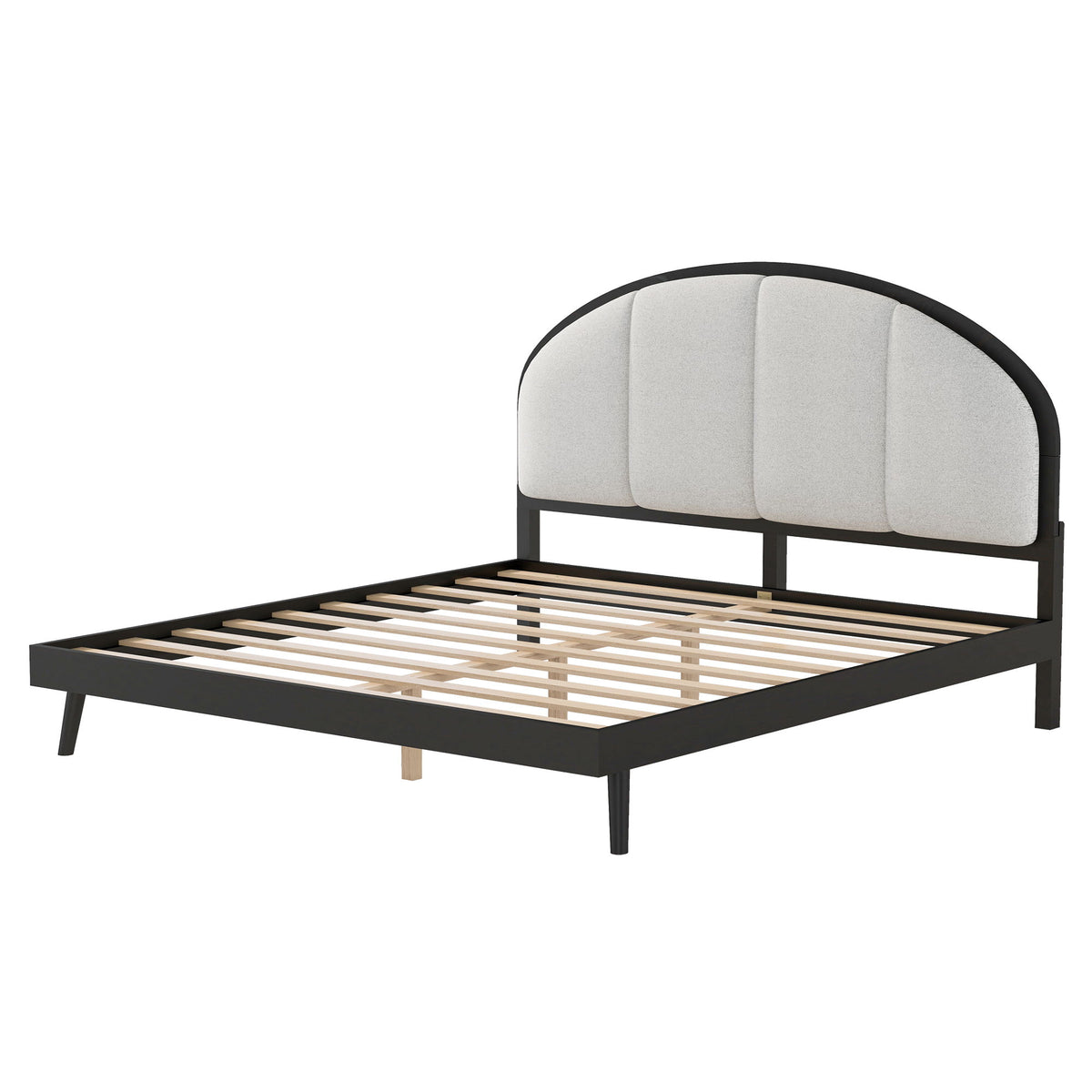 Elegant Modern Upholstered Platform Bed Frame