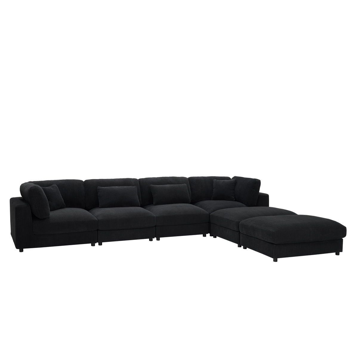 Upholstered Modular Sectional & Custom Configuration And Toss Pillows