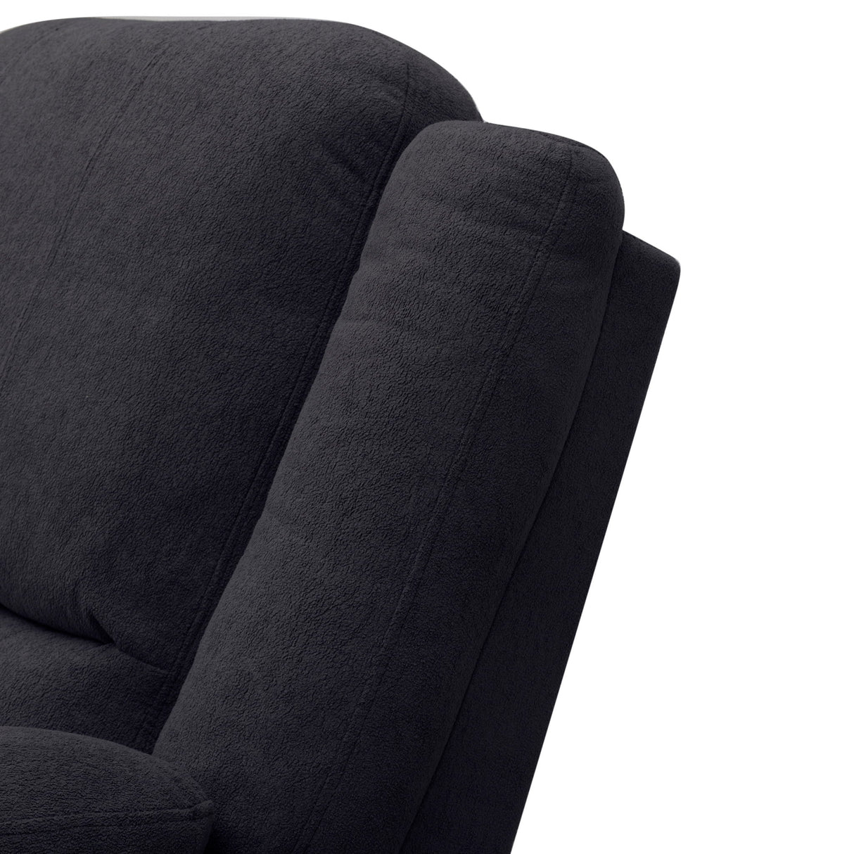 3 Seat Manual Reclining Sofa With Deep Recline - Black