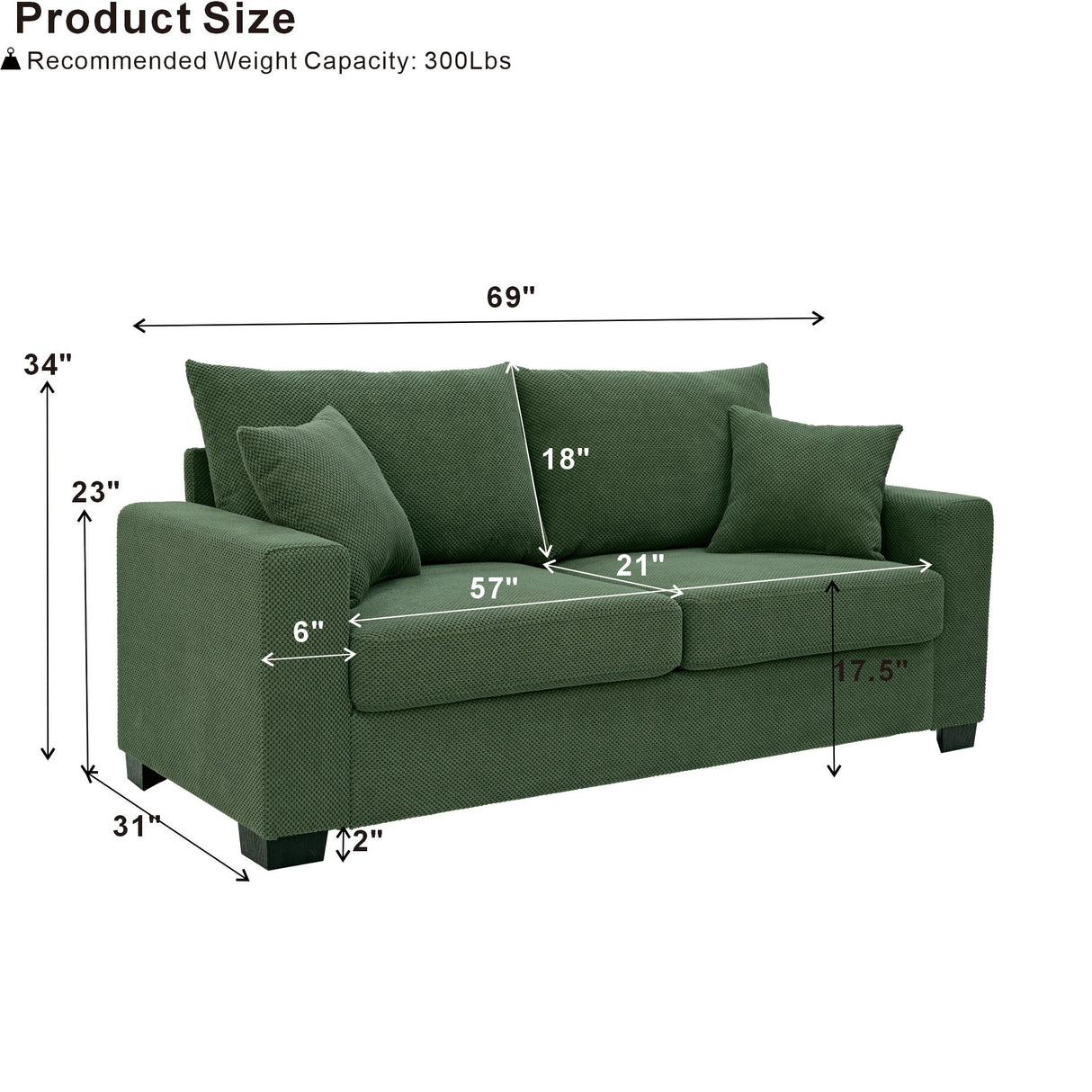 2 Seater Sofa For Living Room