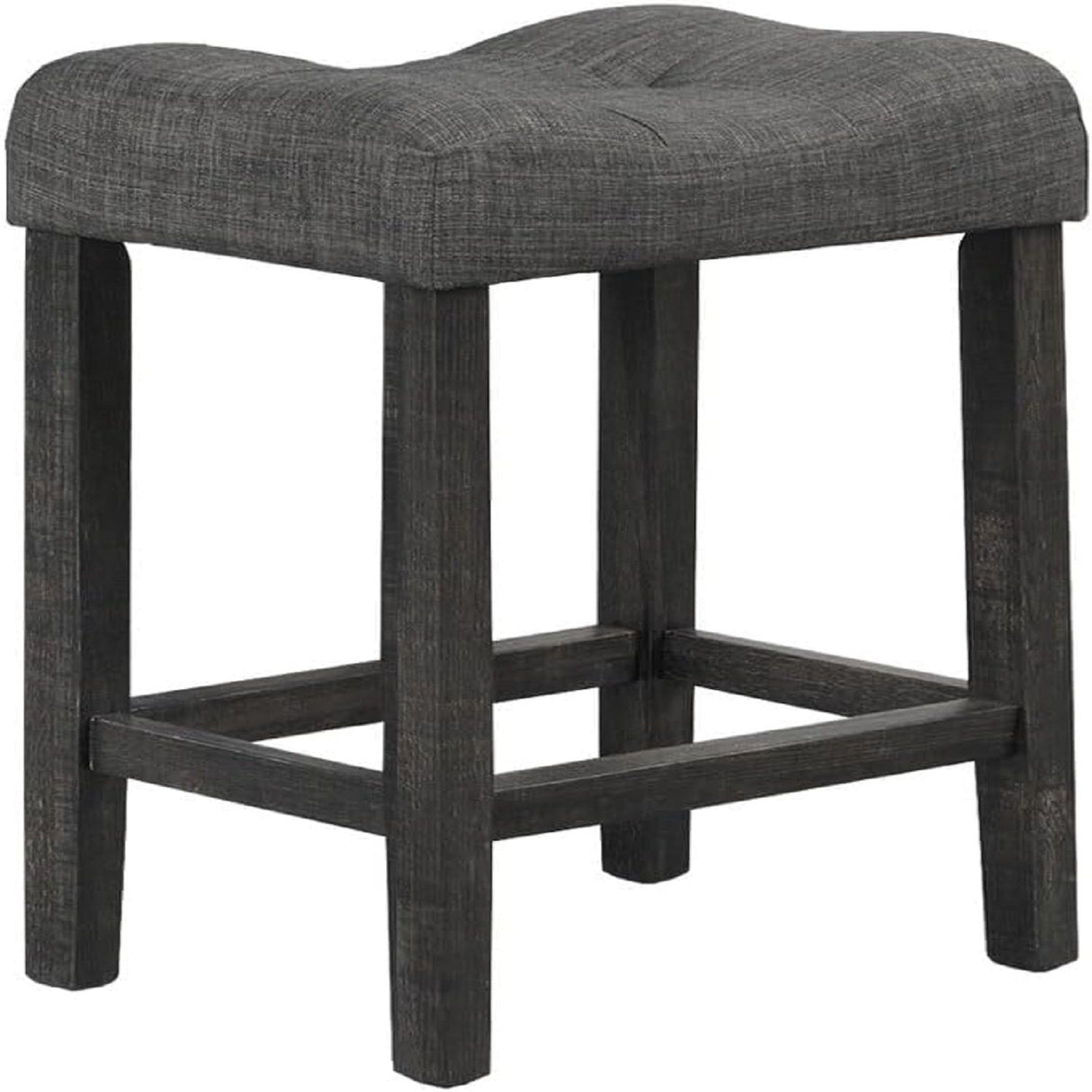 Transitional Style Counter Height Dining Stool With Footrest (Set of 2)