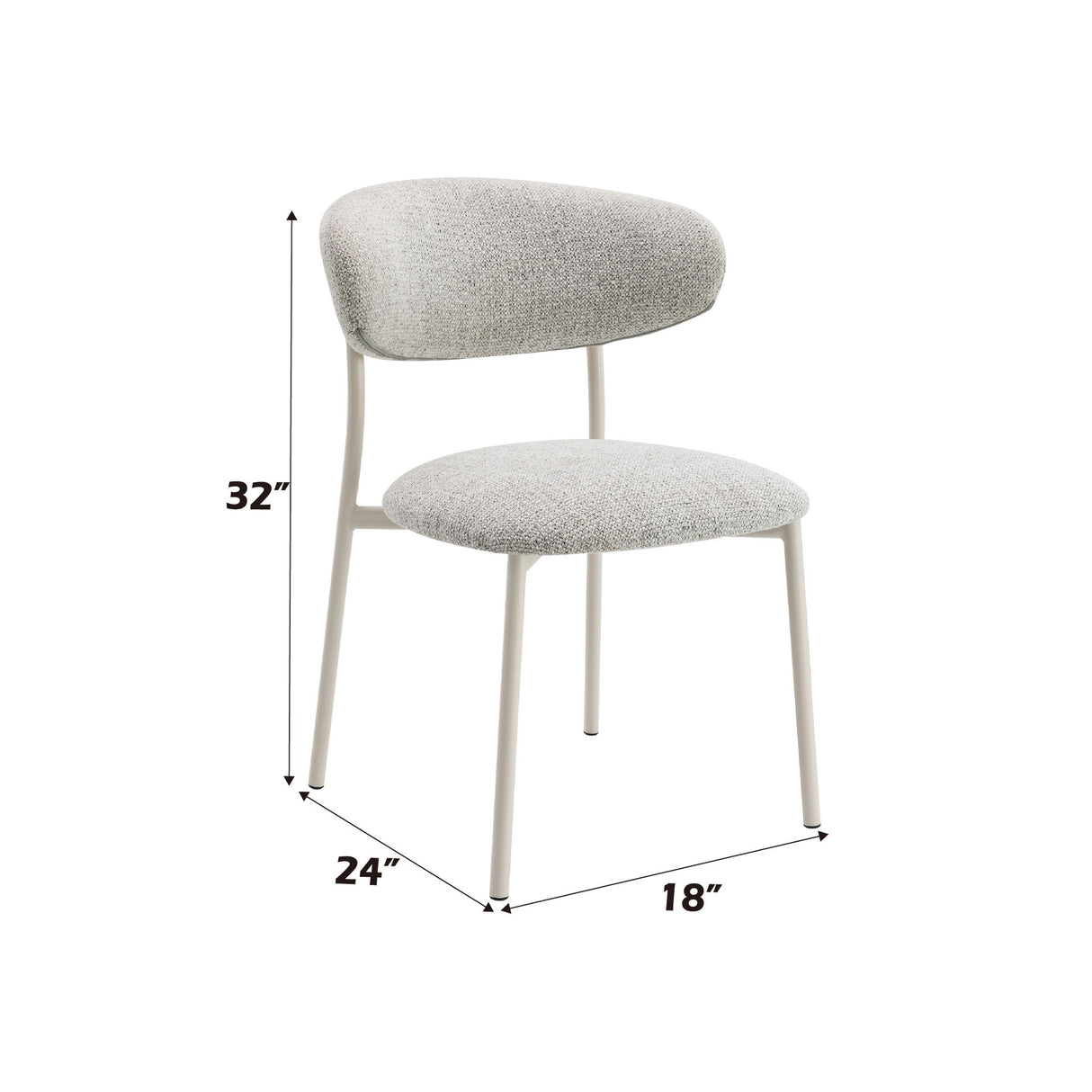 Kalam - Fabric Side Chair (Set of 2) - Light Gray - Chair Sets - Alpine Outlets