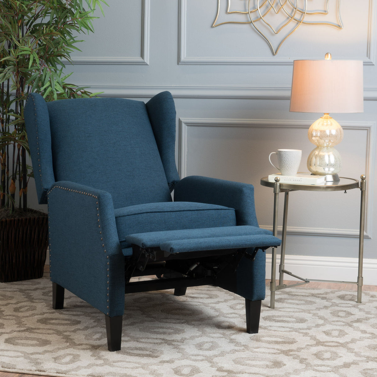 Westeros Wing Back Fabric Upholstered Recliner