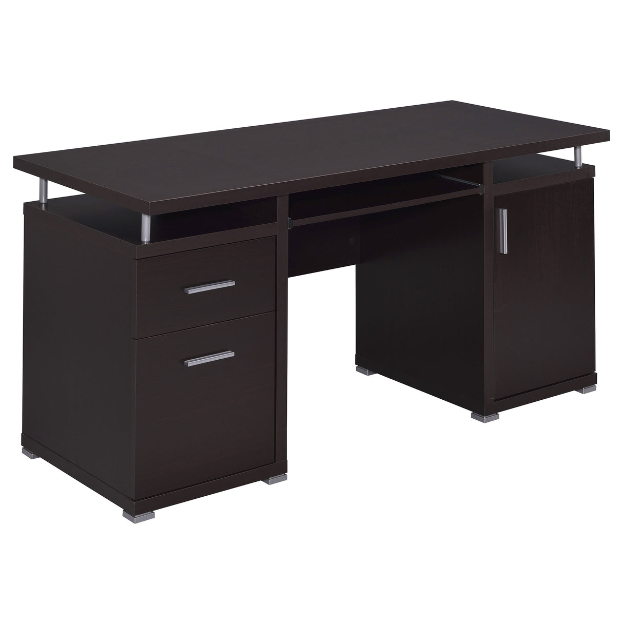 Tracy 55-Inch 2-Drawer Office Computer Desk Cappuccino