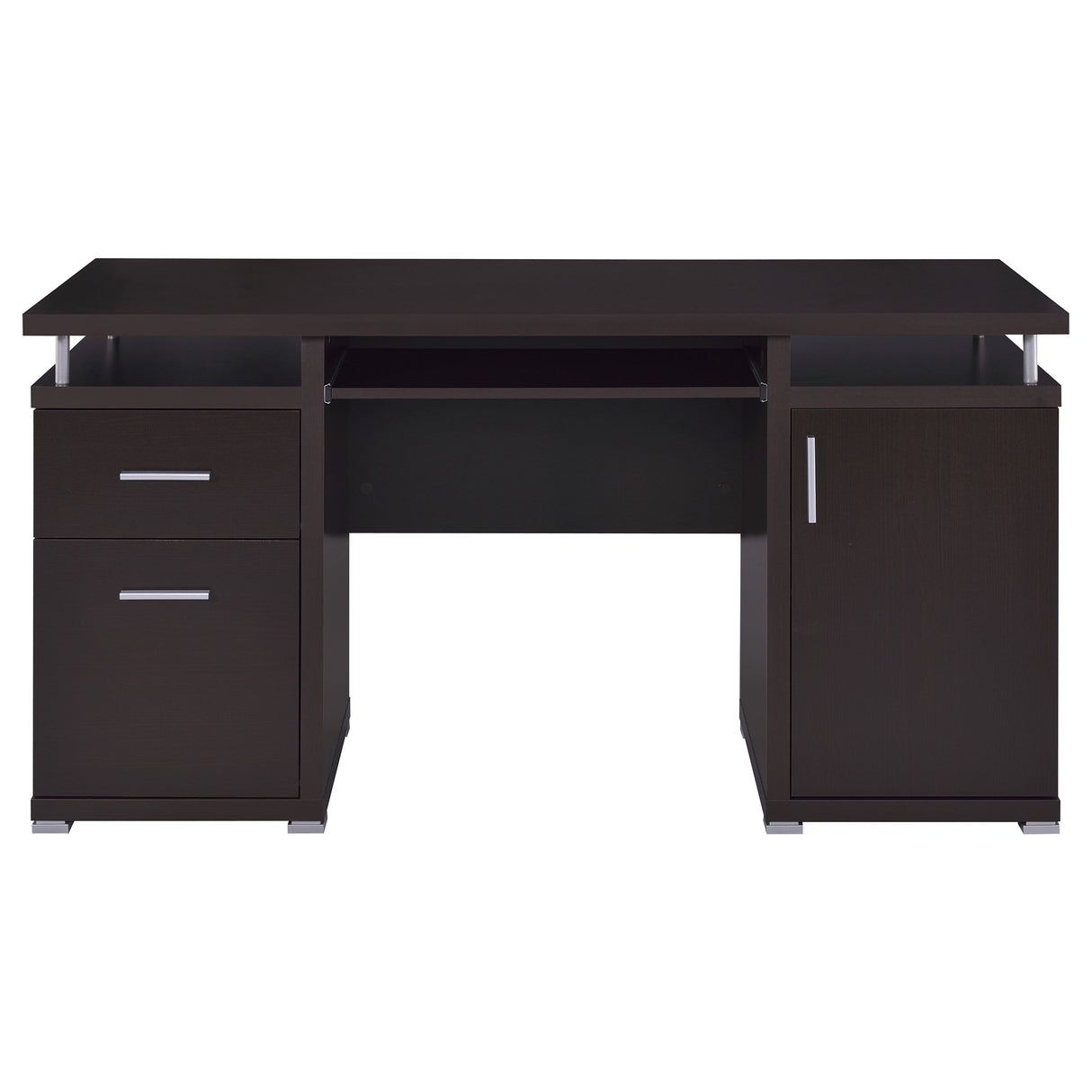 Tracy 55-Inch 2-Drawer Office Computer Desk Cappuccino