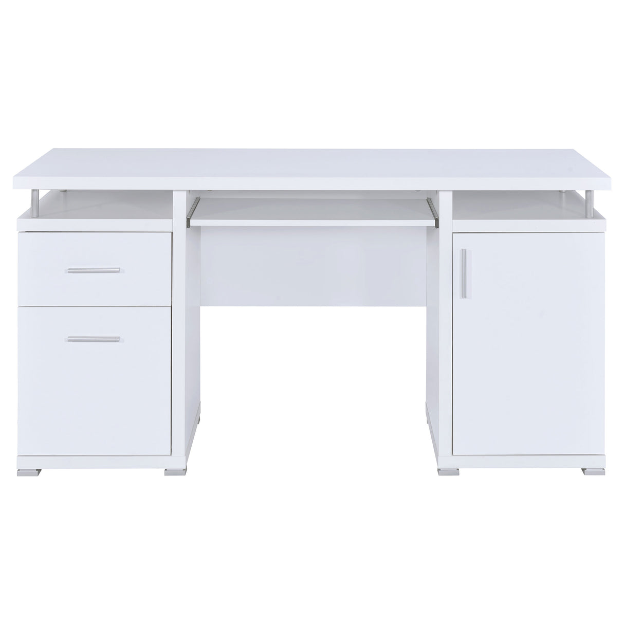 Tracy 55-Inch 2-Drawer Office Computer Desk White