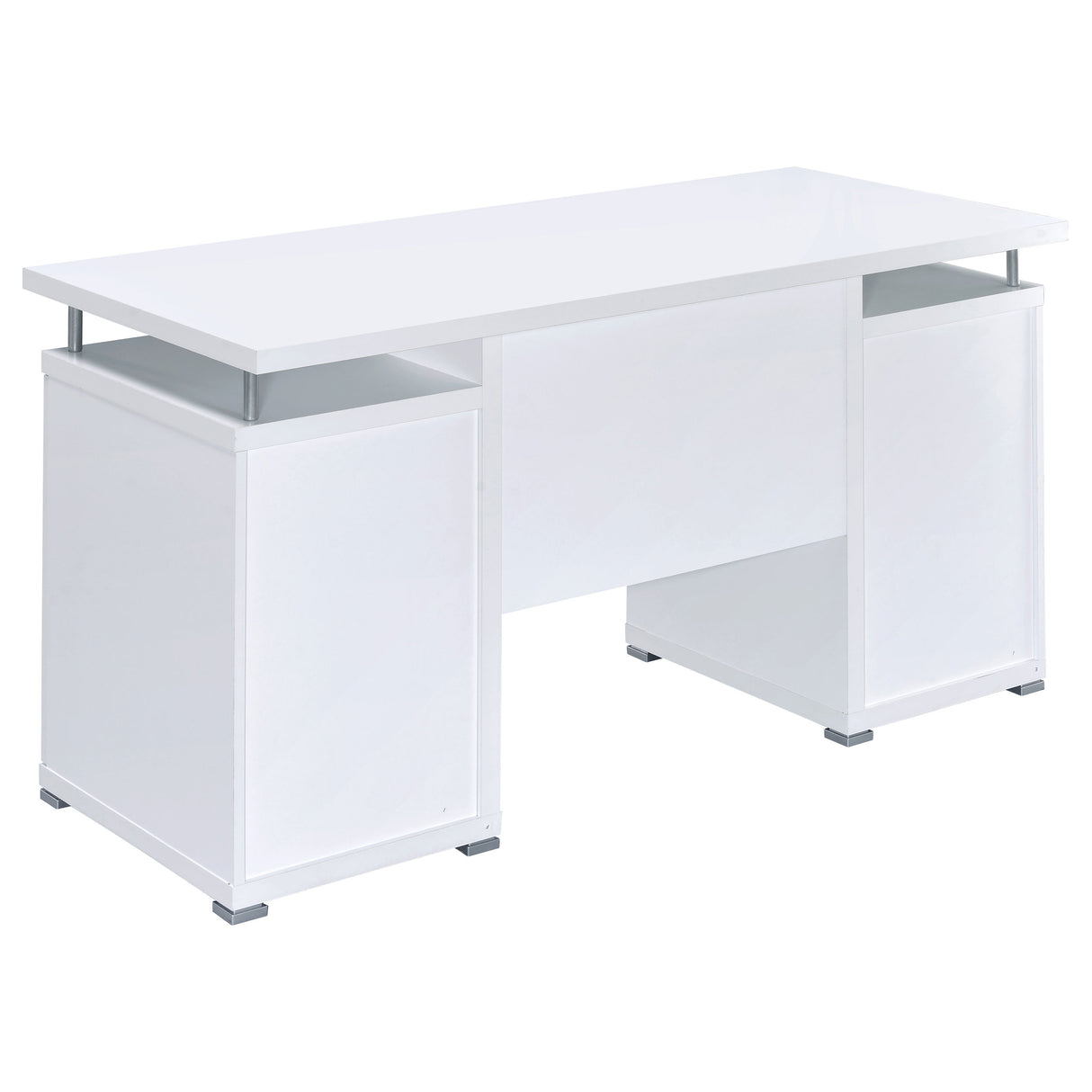 Tracy 55-Inch 2-Drawer Office Computer Desk White