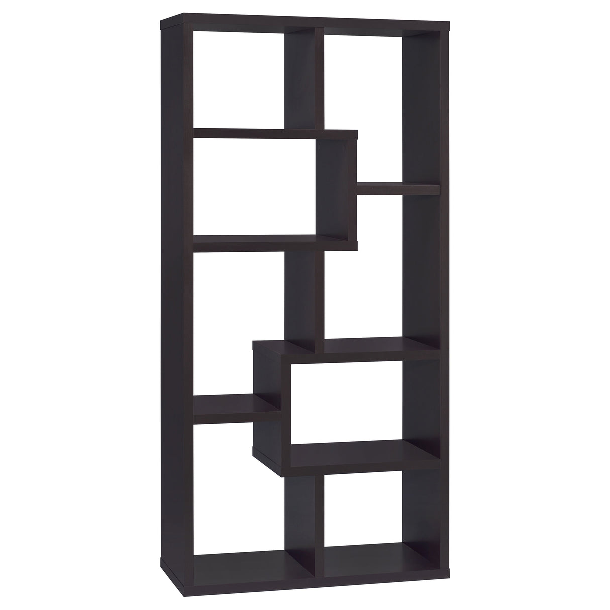 Theo 71-Inch 6-Shelf Bookshelf in Cappuccino