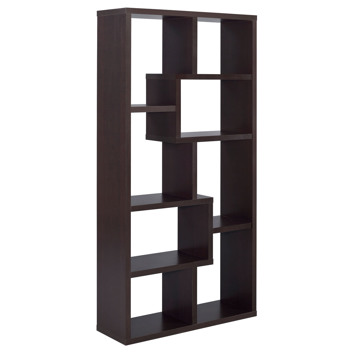 Theo 71-Inch 6-Shelf Bookshelf in Cappuccino
