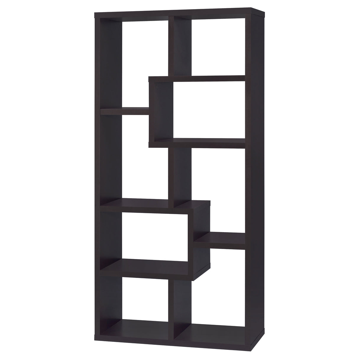 Theo 71-Inch 6-Shelf Bookshelf in Cappuccino