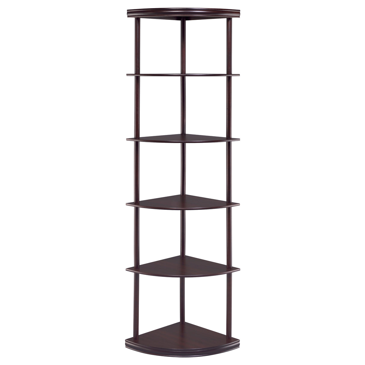 Bonwick 72-inch 5-Shelf Corner Bookshelf Cappuccino