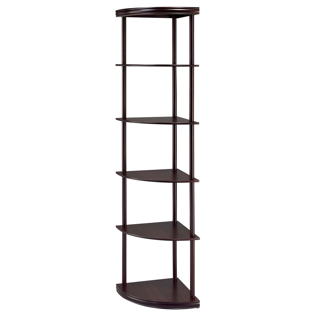 Bonwick 72-inch 5-Shelf Corner Bookshelf Cappuccino
