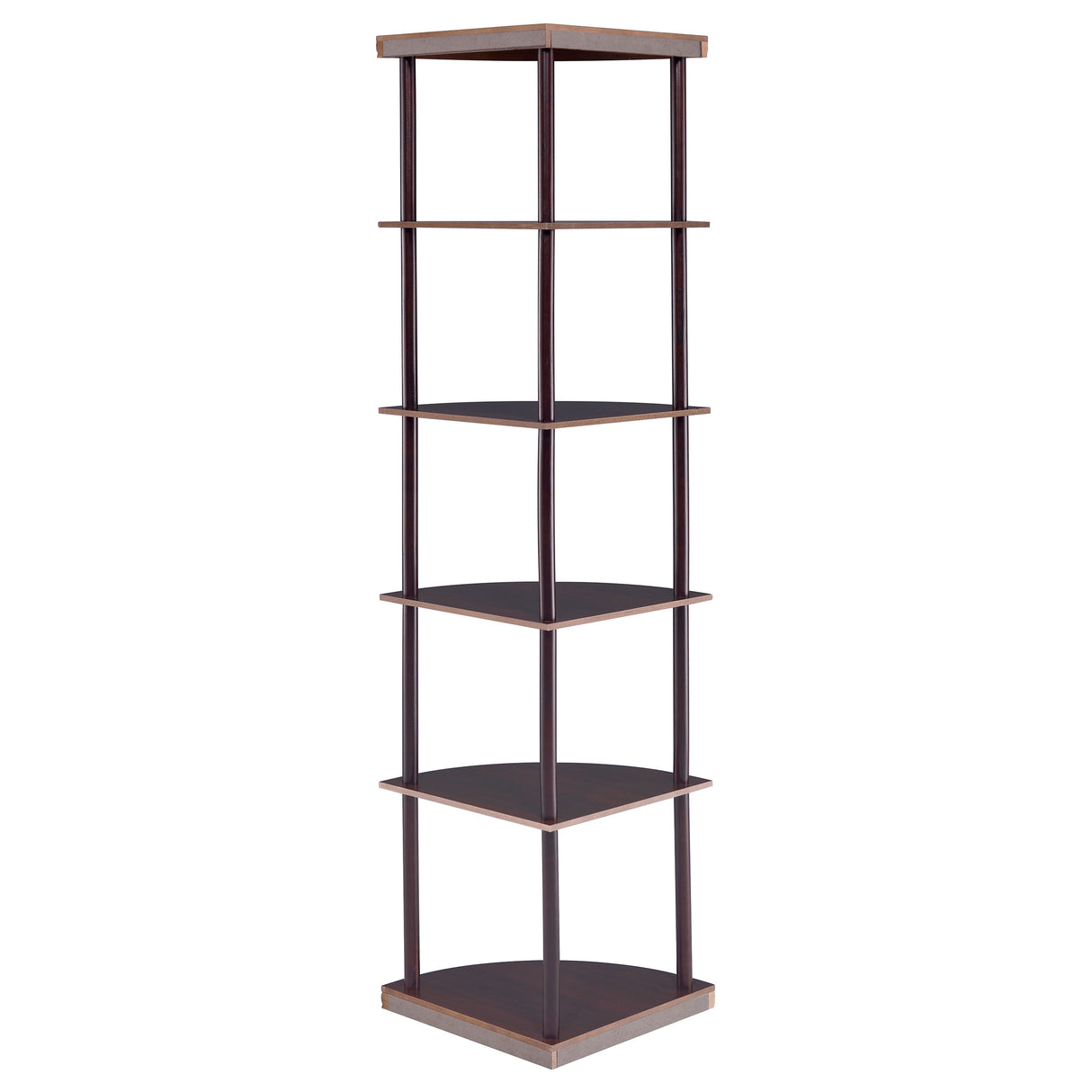 Bonwick 72-inch 5-Shelf Corner Bookshelf Cappuccino
