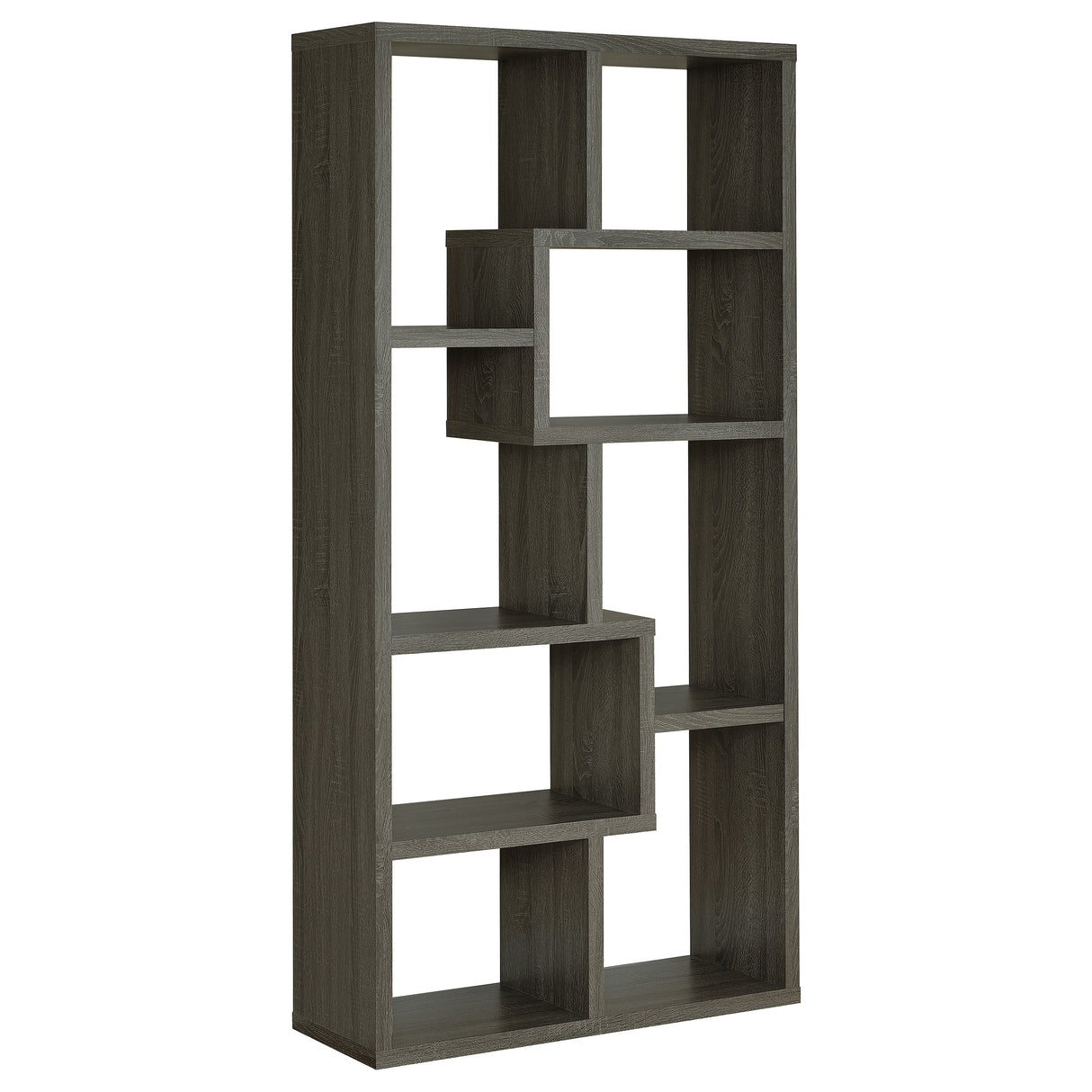 Theo 71-Inch 6-Shelf Bookshelf in Weathered Grey