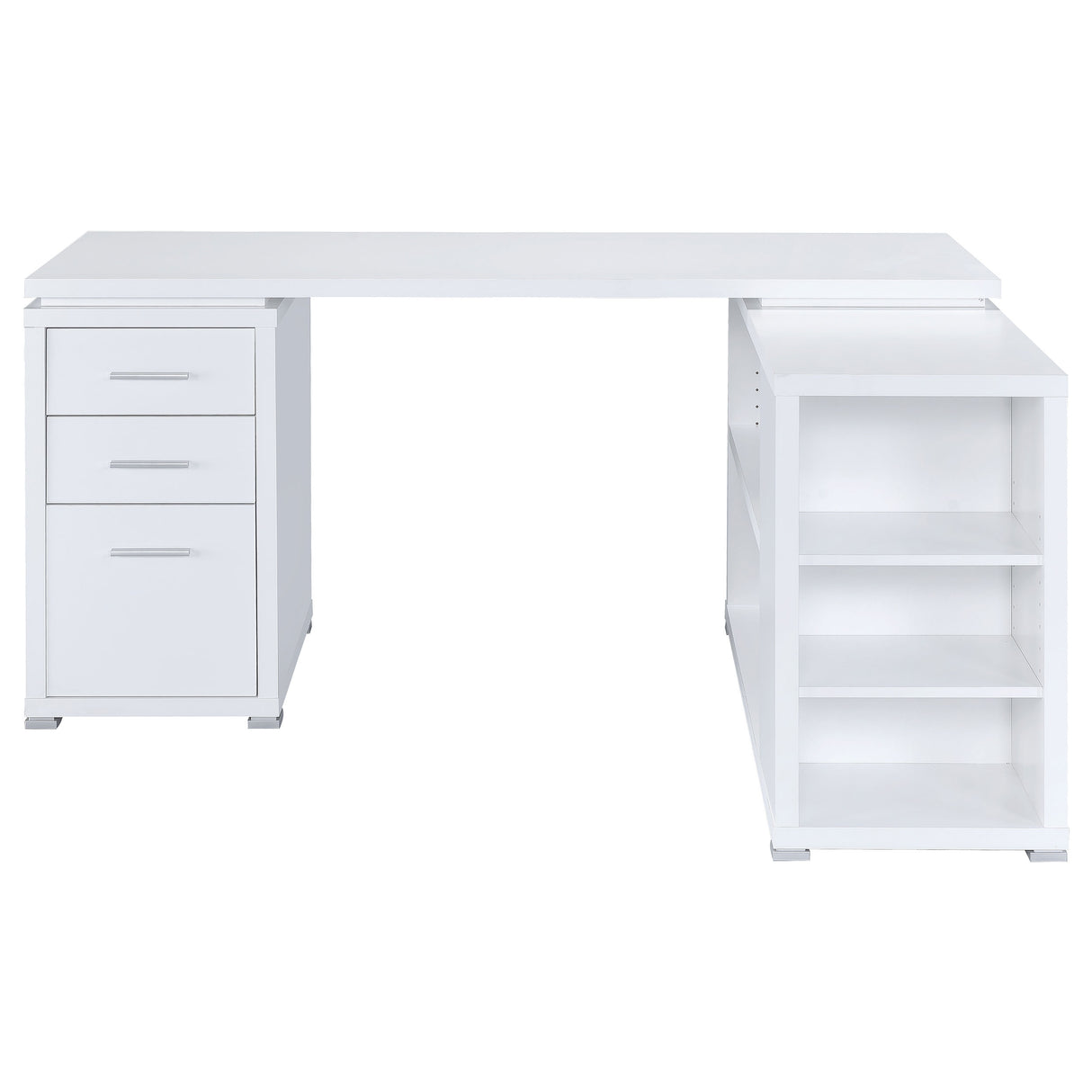 Yvette 60-Inch L-Shape Computer Desk in White