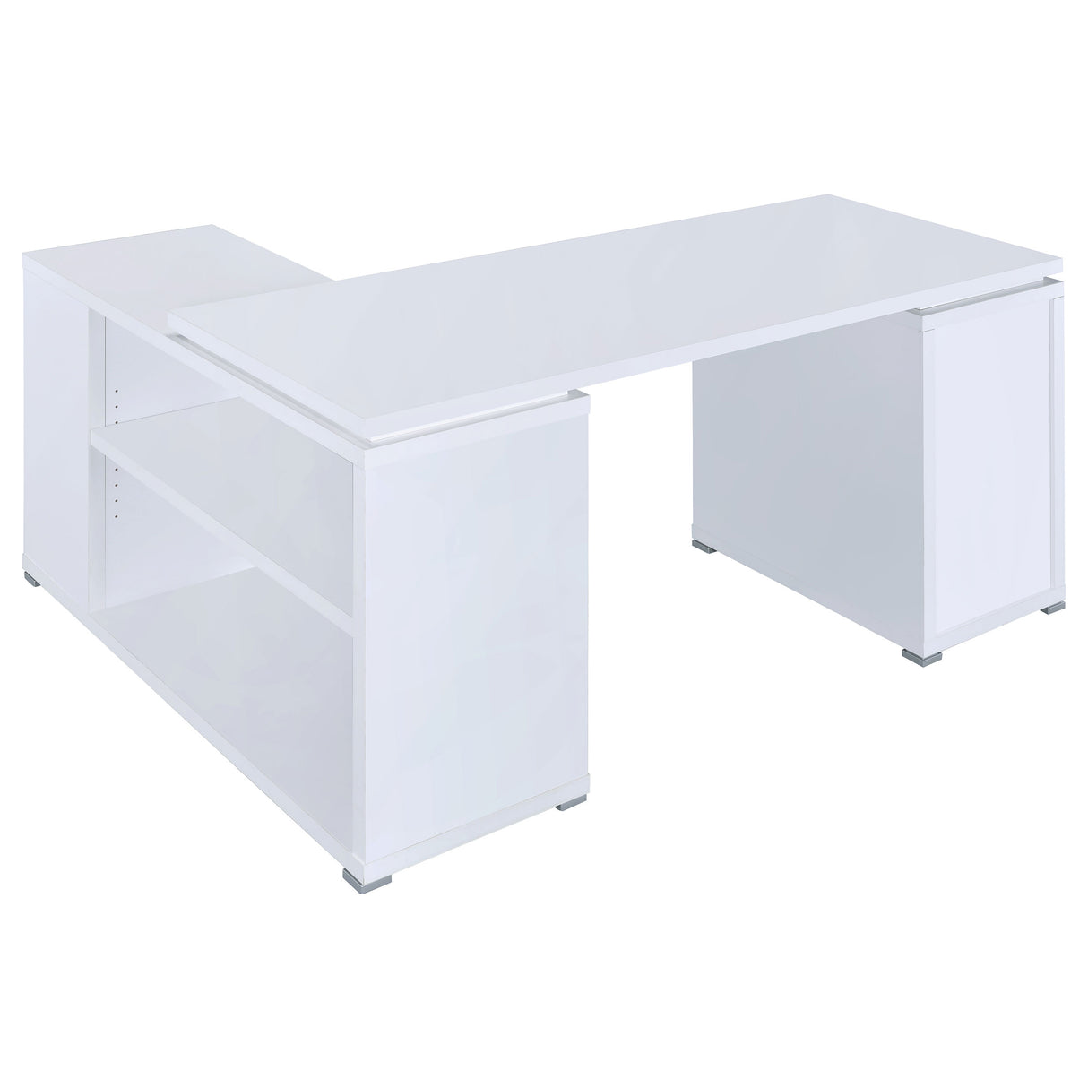Yvette 60-Inch L-Shape Computer Desk in White